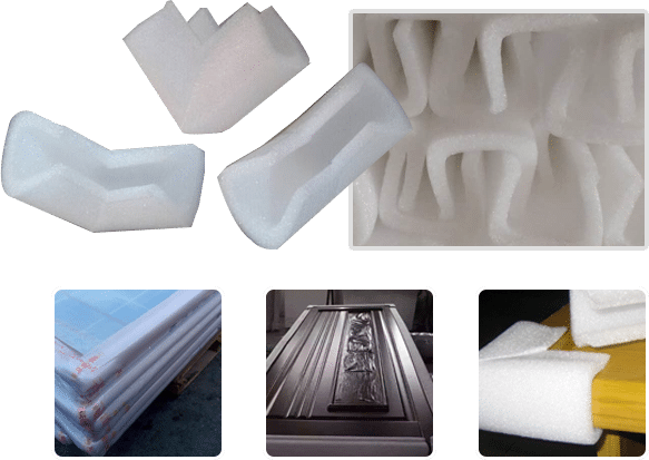 Sliding and folding door edge protection with EPE foam
